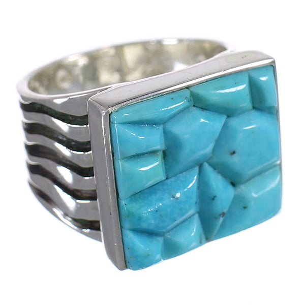 Authentic Sterling Silver And Turquoise Southwest Ring Size 6-1/4 YX68721